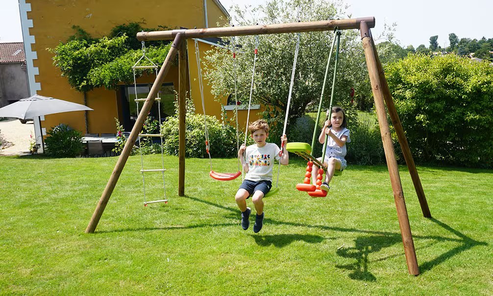Klettergerüst für Kinder aus autoklaviertem Holz Gabin – 4 Geräte – Bild 2
