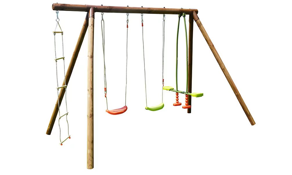 Klettergerüst für Kinder aus autoklaviertem Holz Gabin - 4 Geräte