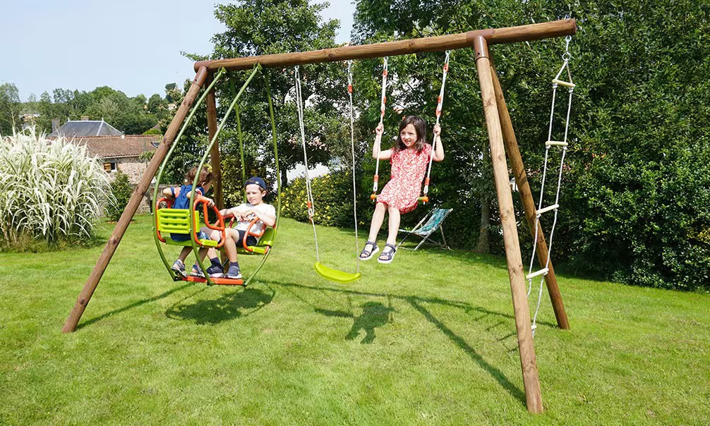 Klettergerüst für Kinder aus druckimprägniertem Holz Juliette – 4 Geräte – Bild 2