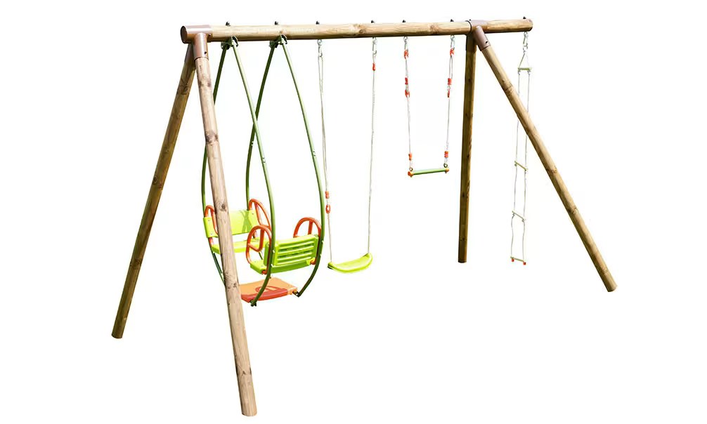 Klettergerüst für Kinder aus druckimprägniertem Holz Juliette - 4 Geräte