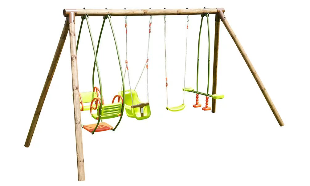 Klettergerüst für 6 Kinder aus autoklaviertem Holz Suzanne - 4 Geräte