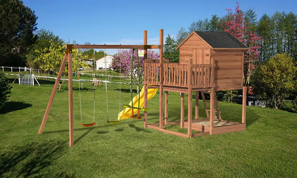 Kletterturm für Kinder aus druckimprägniertem Holz Tenerife – Bild 2