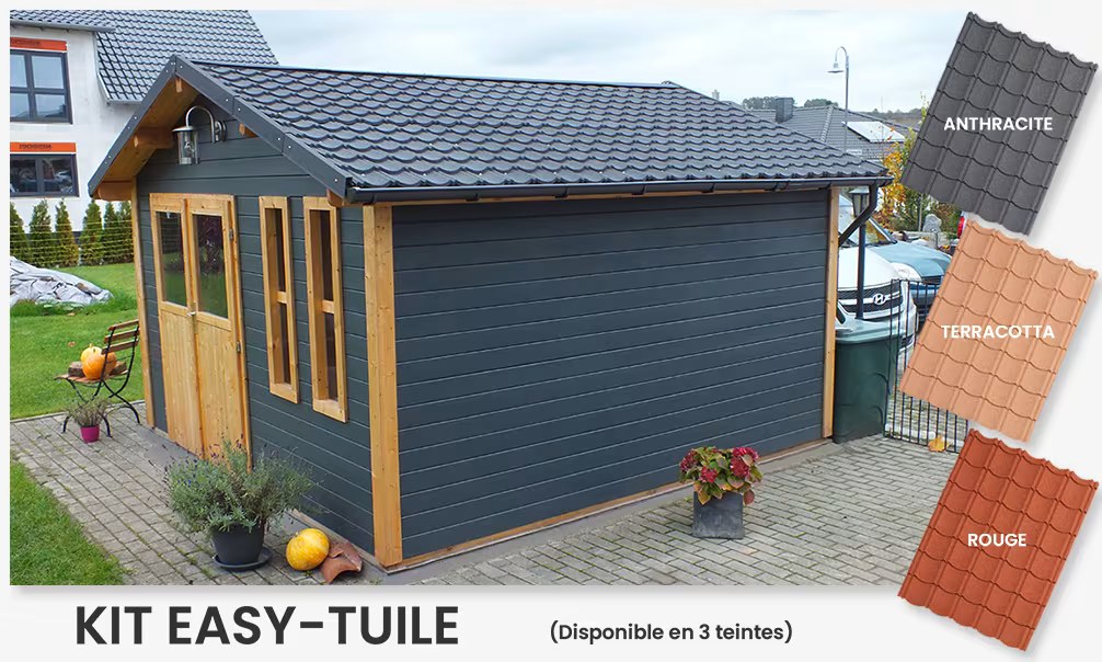 EASY-Tuile – Paneele – modulare Dachziegel für Gartenhaus Nice 44 Zweiraumhaus – Bild 4