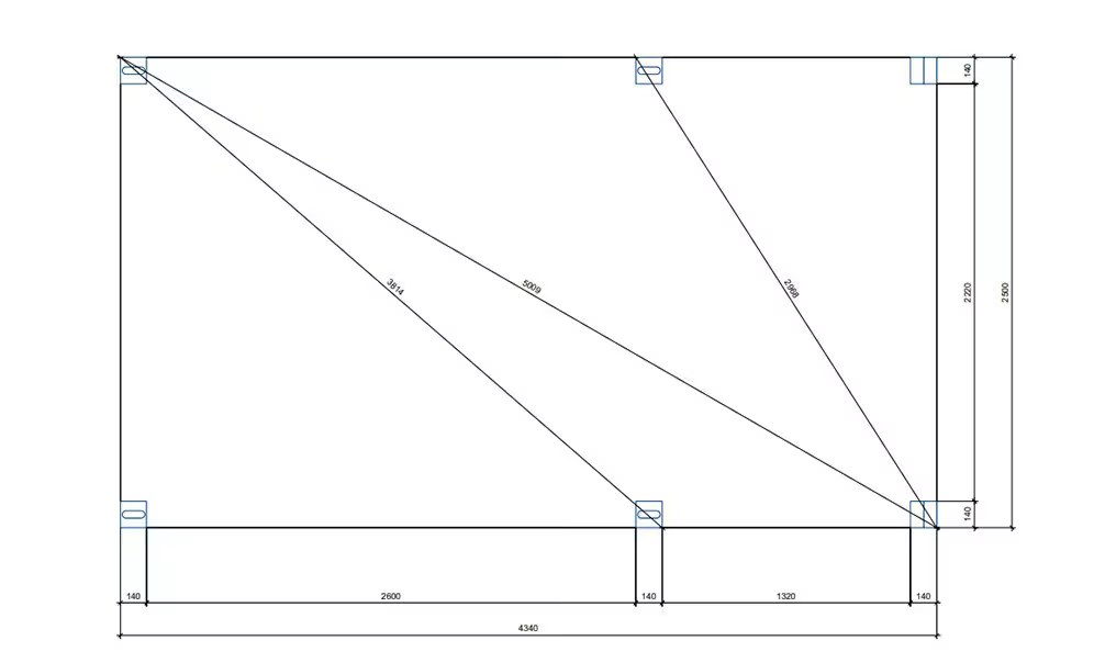 Carport 1 Fahrzeug Volcan 11 asymmetrisch – 14,52m² nicht überdacht – Bild 4