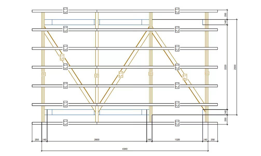 Carport 1 Fahrzeug Volcan 11 asymmetrisch – 14,52m² nicht überdacht – Bild 5
