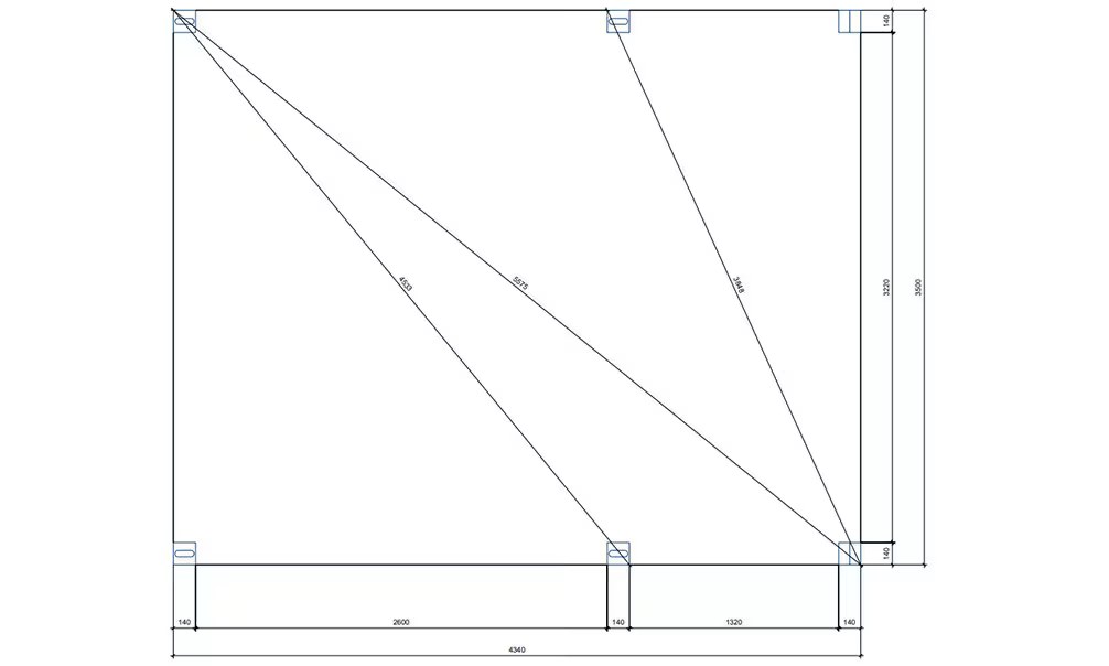 Carport 1 Fahrzeug Volcan 15 asymmetrisch – 19,36m² nicht überdacht – Bild 3