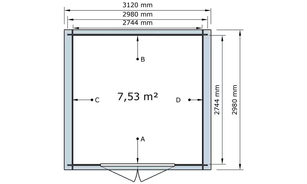Autoklaviertes Gartenhaus Marmande 9 Ep 28mm 280×280 cm – Bild 2