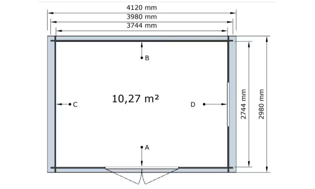 Gartenhaus kesseldruckimprägniert Marmande 12 Stärke 28mm 380×280 cm – Bild 2