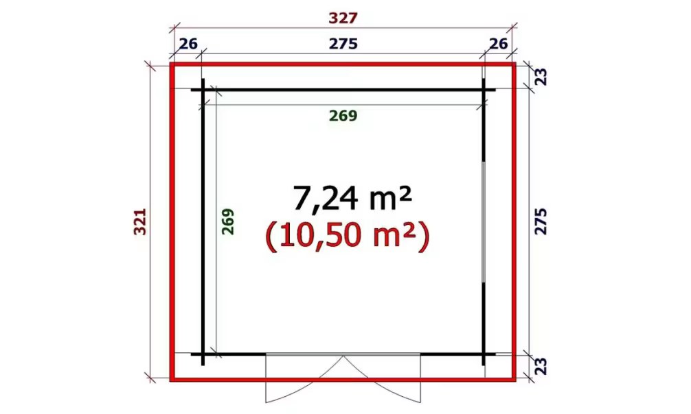 Gartenhaus USSEL 28mm – 7,2m² Innenraum – Bild 2