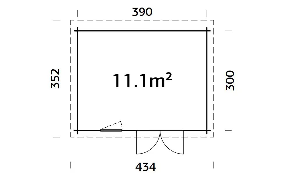 Gartenhaus Marseille 11 kesseldruckimprägniert 44mm – 11,10 m² Innenraum 390×300 cm – Bild 2