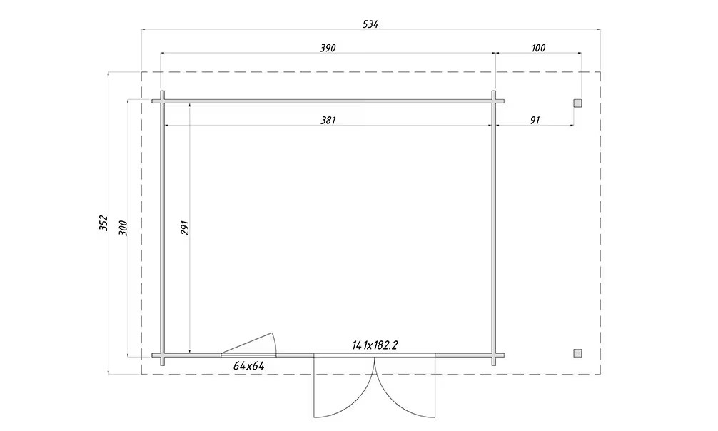 Gartenhaus Marseille 11 Pultdach 44mm – 11,10 m² Innenraum 490×300 cm – Bild 2
