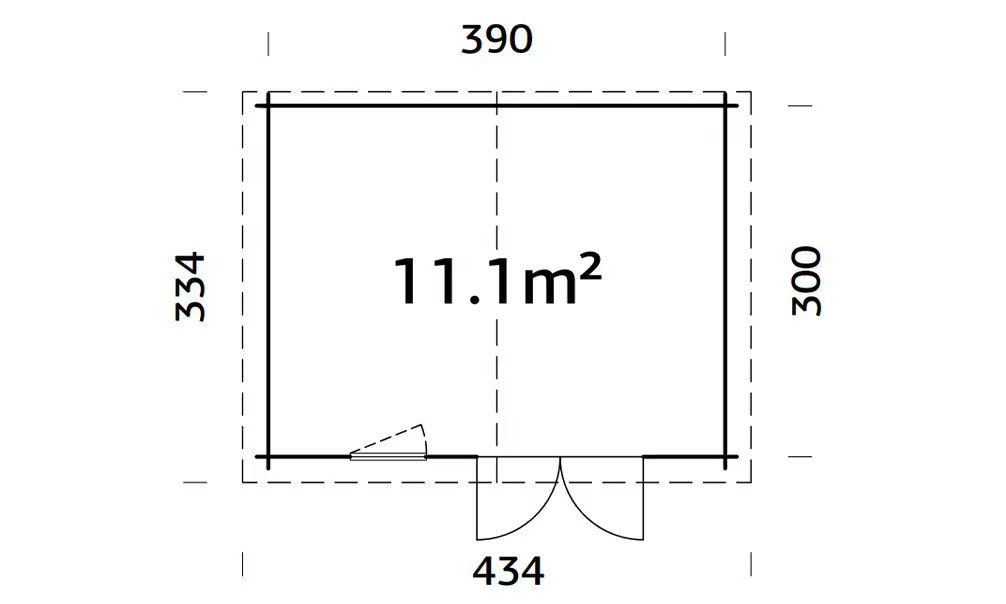 Gartenhaus autoklaviert AUBAGNE 11 44 mm – 11,10m² Innenraum 390×300 cm – Bild 2