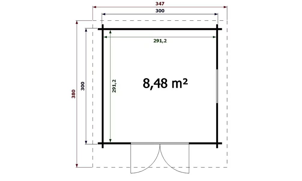 Gartenhaus ARCACHON 44mm – 8,48m² 300×300 cm 44mm – Bild 2
