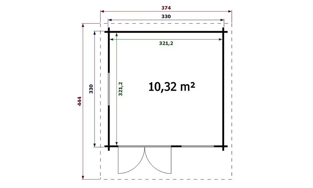 Gartenhaus PORQUEROLLES 44mm – Boden inklusive – 10,3m² 330×330… – Bild 2