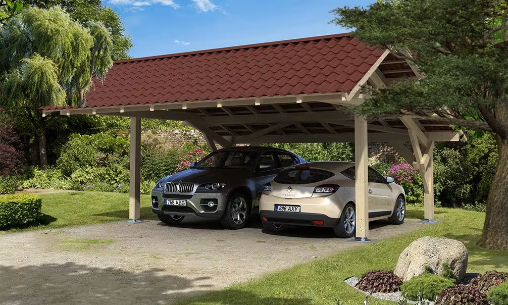 Carport Noirmoutier asymmetrisch - 43,5m² überdacht