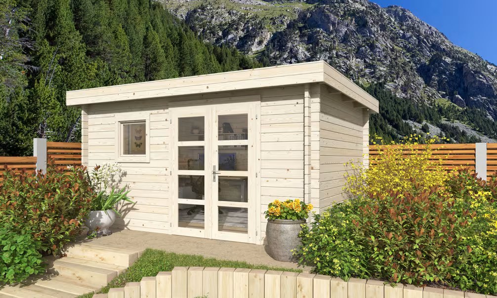Gartenhaus Marseille 11 44mm – 11,10 m² Innenraum 390×300 cm