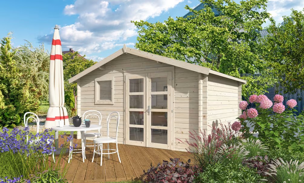 Gartenhaus AUBAGNE 11 44 mm – 11,10 m² Innenraum 390×300 cm 44mm
