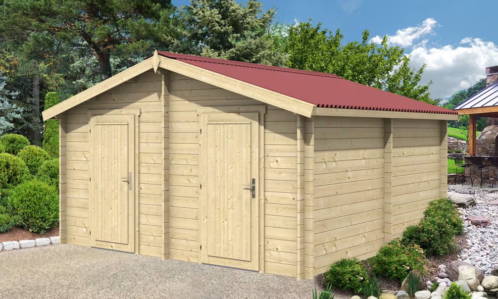 Gartenhaus OUVRIER 4 34mm - 16m² Innenraum 410x410 cm 34mm