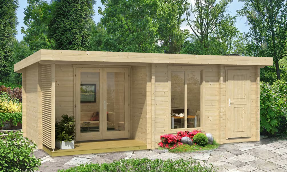Gartenhaus ORKNEY 2 70mm Brettschichtholz – 19,3m² Innenraum