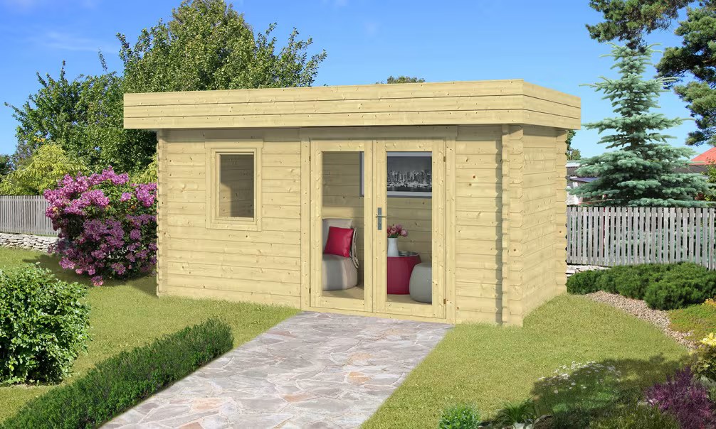Gartenhaus NEW YORK 9F 44mm – 7,48m² 400×200 cm