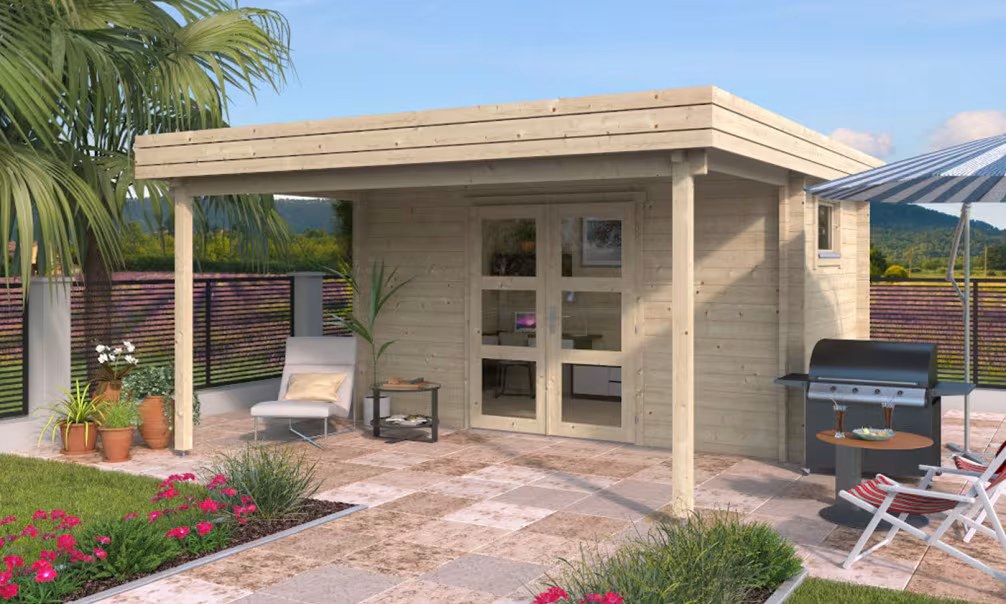 Gartenhaus LAVANDOU 44mm - 9,44m² Innenraum 400x250 cm