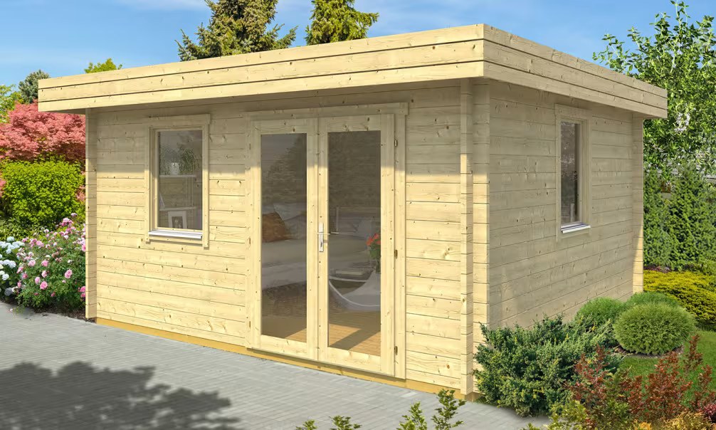 Gartenhaus LACANAU Leimbohlen 70mm – 15,3m² Innenraum