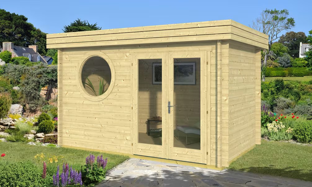 Gartenhaus BONIFACIO 44mm – 8,21m² Innenraum 380×230 cm
