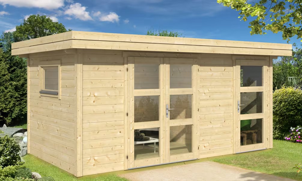 Gartenhaus ANNECY 3 28mm - 10m² Innenraum 445x235 cm