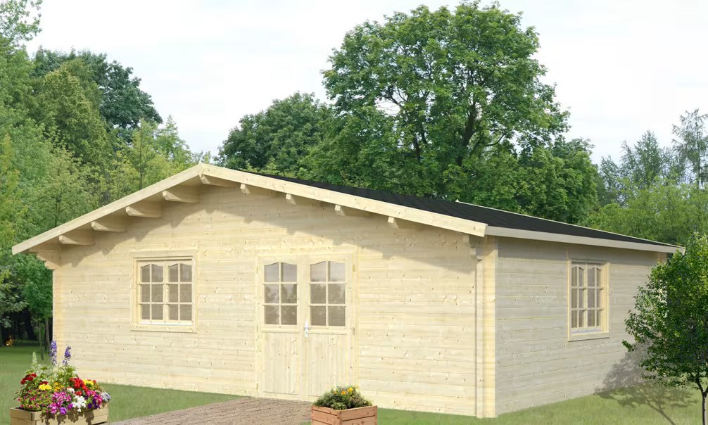 Gartenhaus Versailles Leimholzbohlen 70mm – 42m² Innenraum