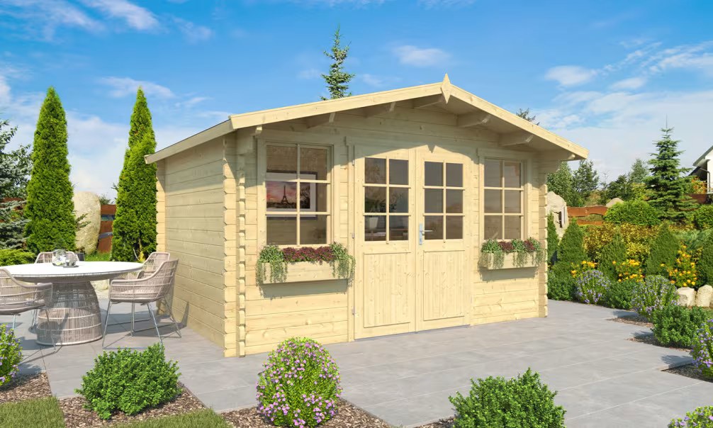 Gartenhaus VENISE 44mm - 10m² Innenraum 390x270 cm 44mm