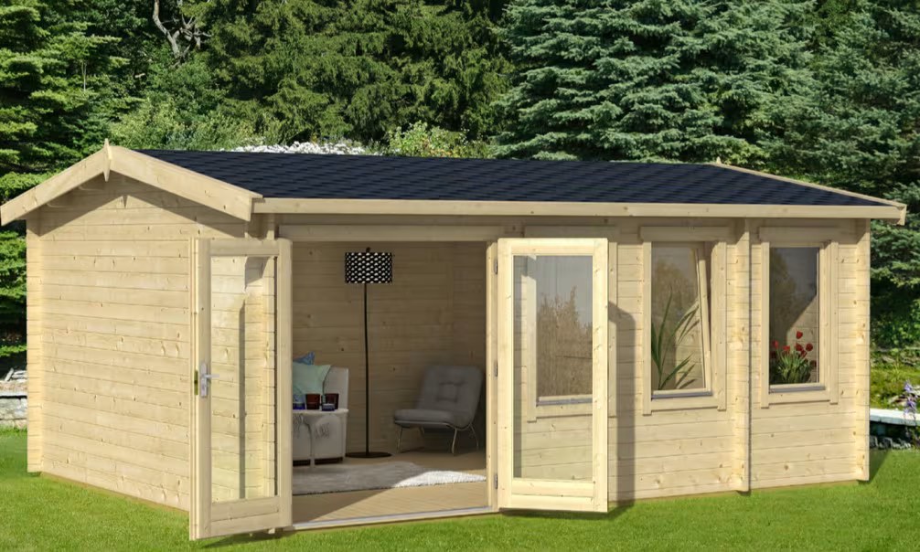 Gartenhaus PALERME 44mm – 19,2m² Innenraum 510×390 cm