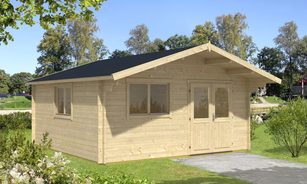 Gartenhaus FONTAINEBLEAU 1 44mm - 22,2m² Innenraum 480x480 cm 44…