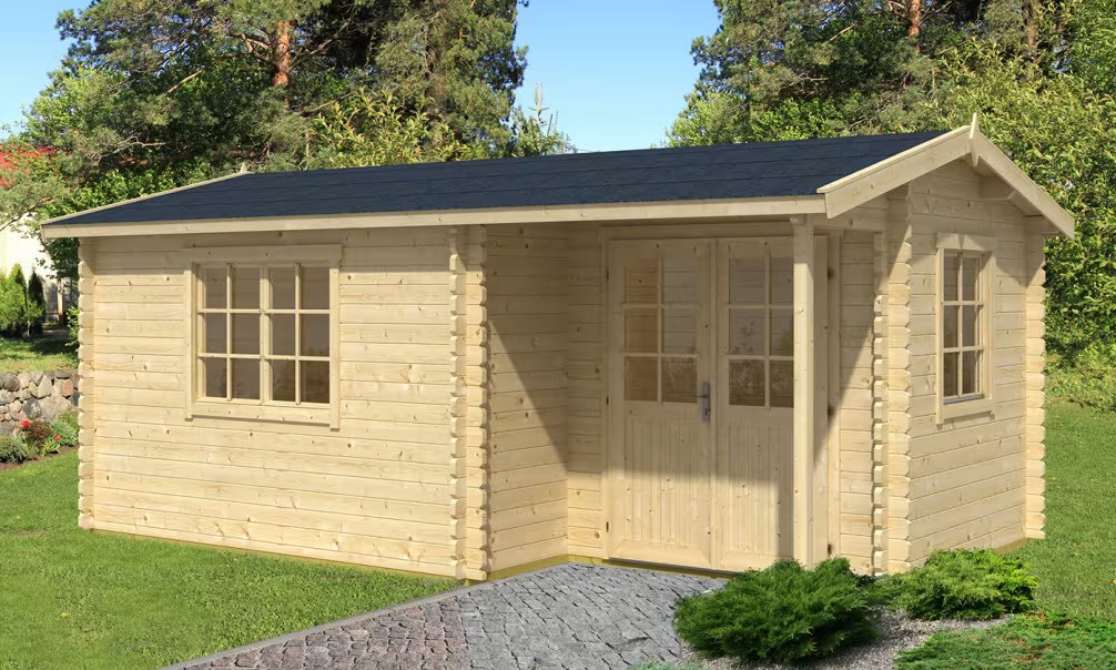 Gartenhaus CUBA 44mm - 14,96m² Innenraum 540x330 cm