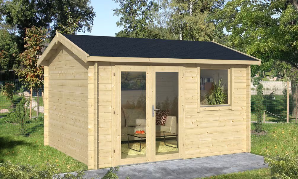 Gartenhaus CHAUMONT 44mm – 11,1m² Innenraum 390x300cm
