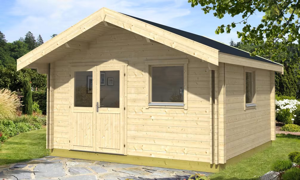 Gartenhaus AURILLAC 34/70/34mm – 17,01m² Innenraum