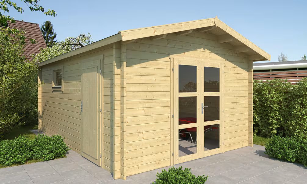 Gartenhaus ARRAS 44mm – 18,30m² Innenraum 360x530cm