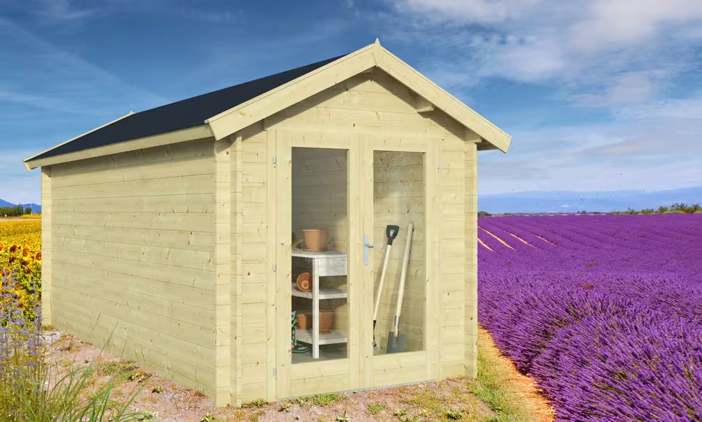 Gartenhaus COLMAR 34mm – 9m² Innenraum 207×457 cm
