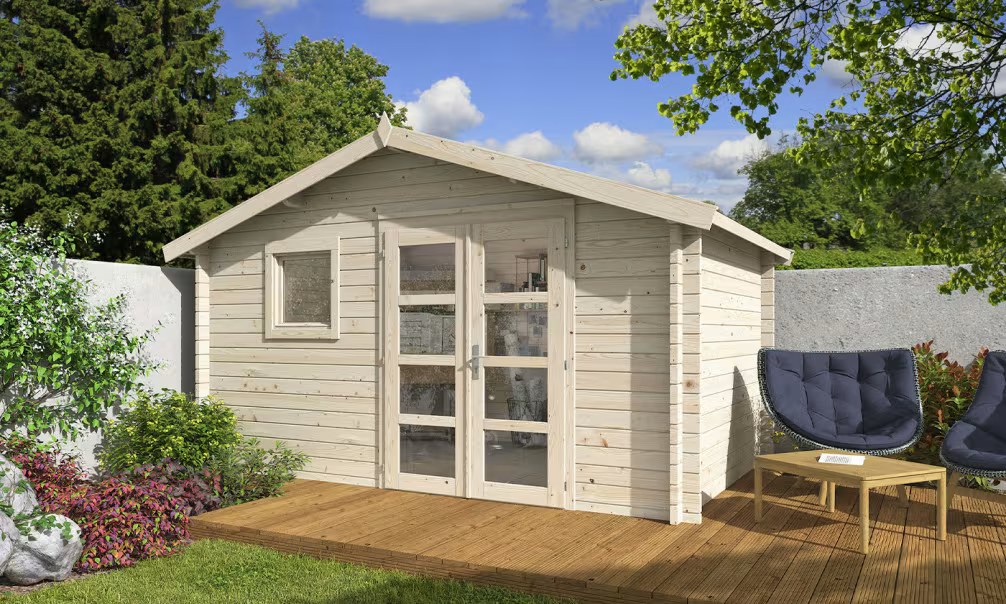 Gartenhaus AUBAGNE 9 44 mm – 8,81 m² Innenraum 390×240 cm 44mm
