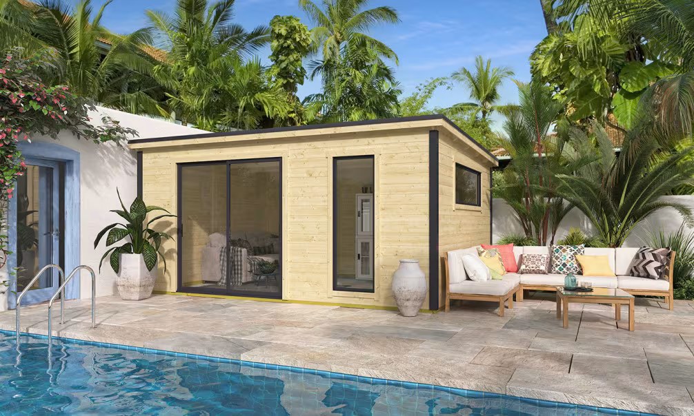 Poolhaus – Poolüberdachung Vinéo 4 Ep 28 mm – 19 m² Innenraum