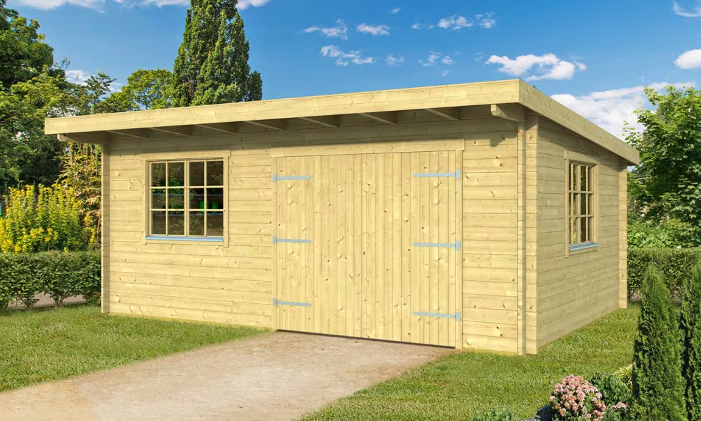 Werkstattgarage Leucate A Bohlen 44mm - 22,15m² Innenraum