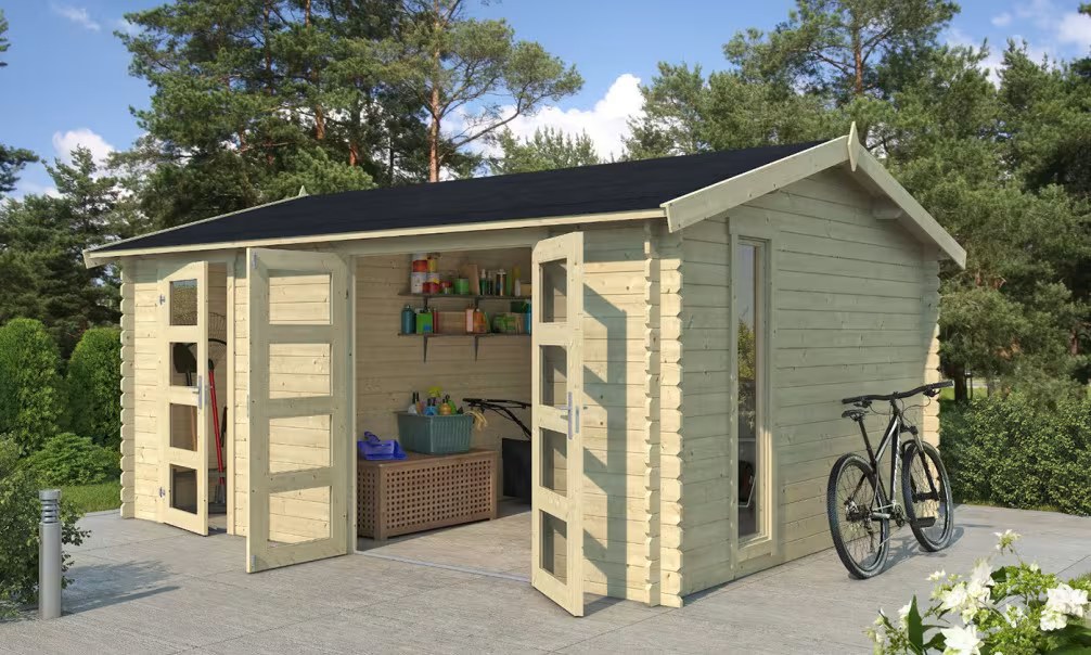 Gartenhaus CARROZ 28mm - 16m² Innenraum 456x360 cm