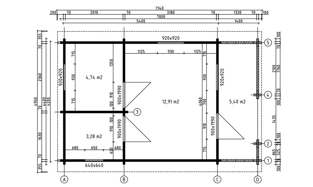 Freizeitgartenhaus Elba 70mm Leimbohlen – 21,4m² Innenraum – Bild 2