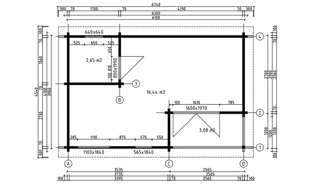 Gartenhaus ORKNEY 5 70mm Brettschichtholz – 19m² Innenraum – Bild 2