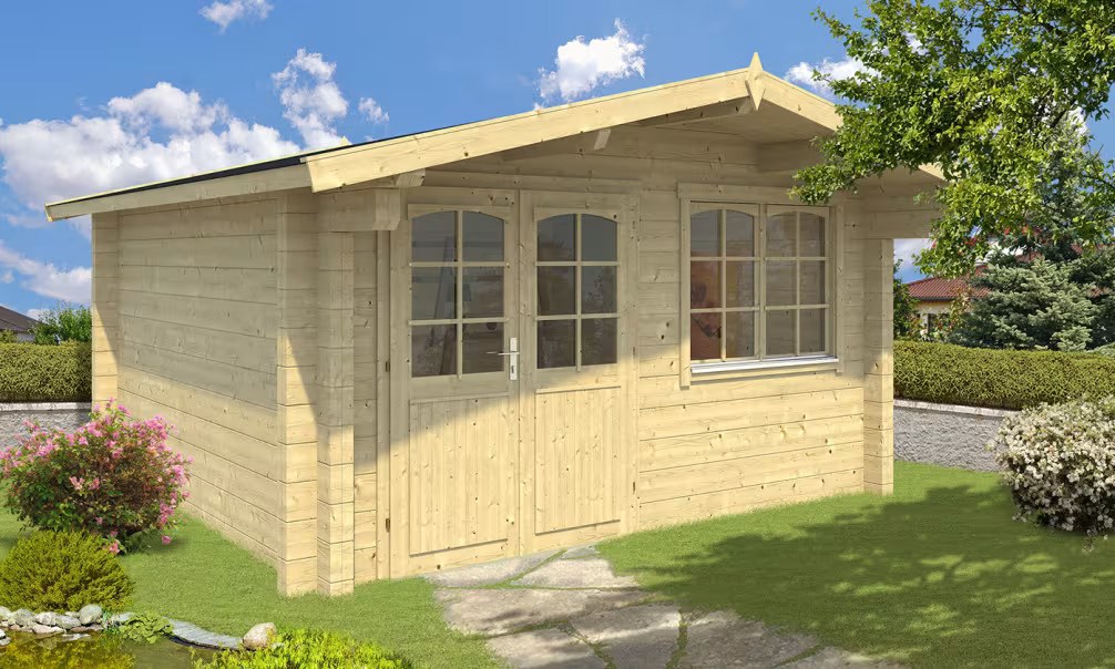 Gartenhaus BAYONNE 70mm Brettschichtholz – 14,75m² Innenraum