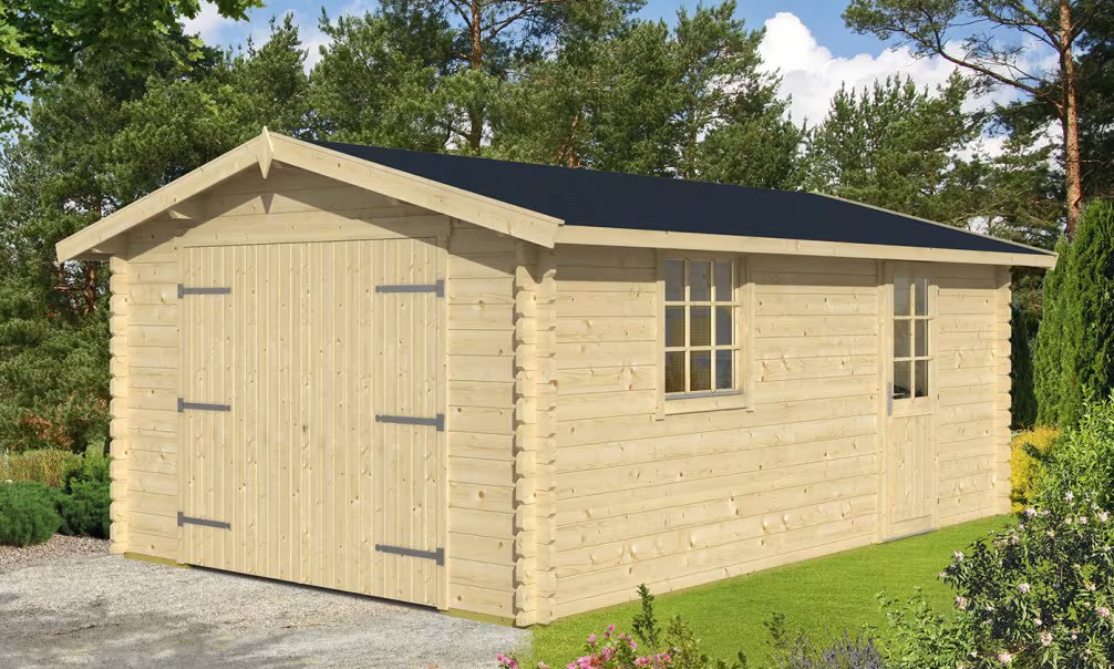 Holzgarage CHAMBERY | 44mm | 18,9m² | Satteldach