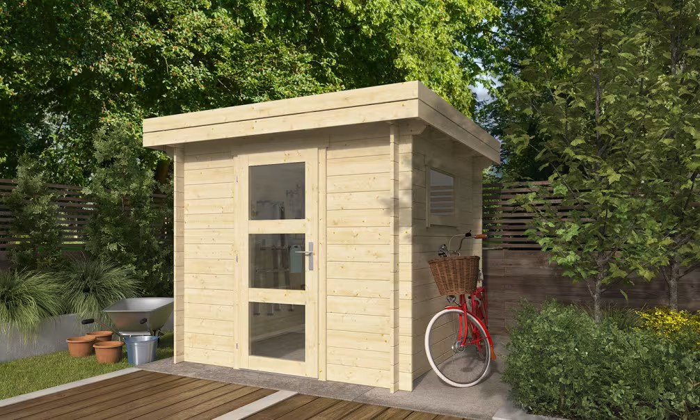 Gartenhaus LIMA 28mm – 4,38 m² Innenraum 215×215 cm