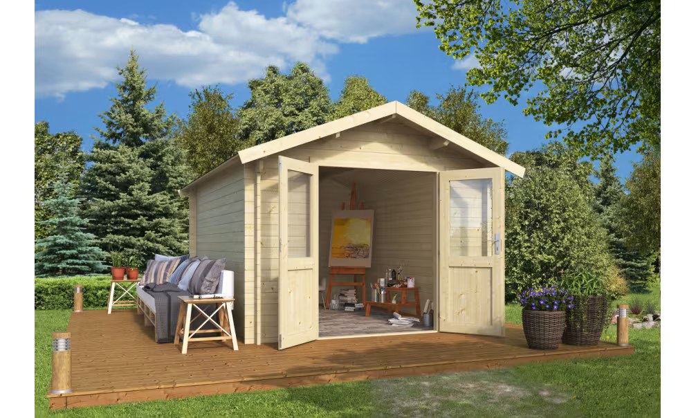 Gartenhaus VAUCLUSE 34mm – 10,6m² Innenraum 290×380 cm