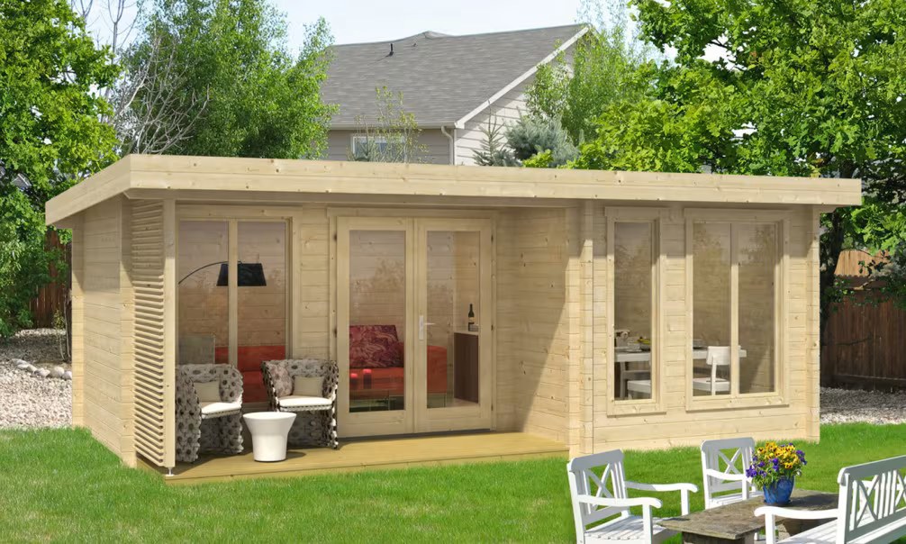 Holzgartenhaus ORKNEY 6 70mm – 18,1m² Innenraum