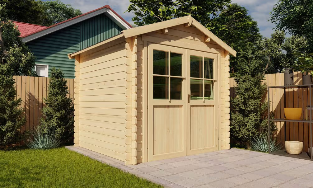 Kleines Gartenhaus Satteldach Marmande 5 Ep 28mm 205×205 cm