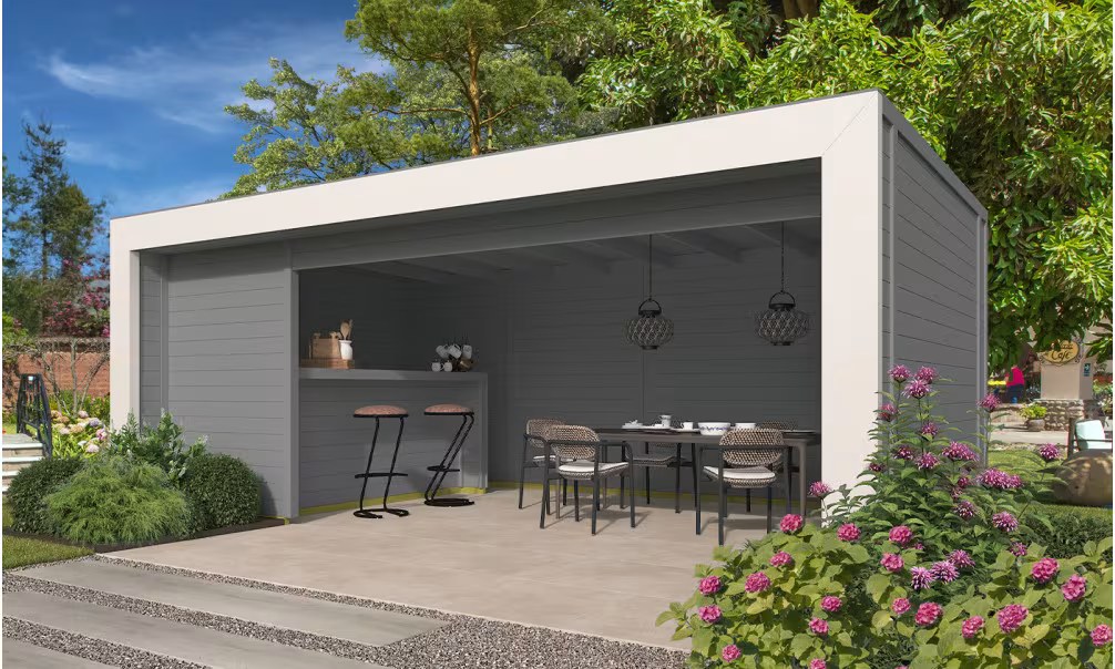 Poolhaus LA BAULE mit Bar – 19,50 m² – Weiße Arkade 650×300 cm 28mm – Bild 3